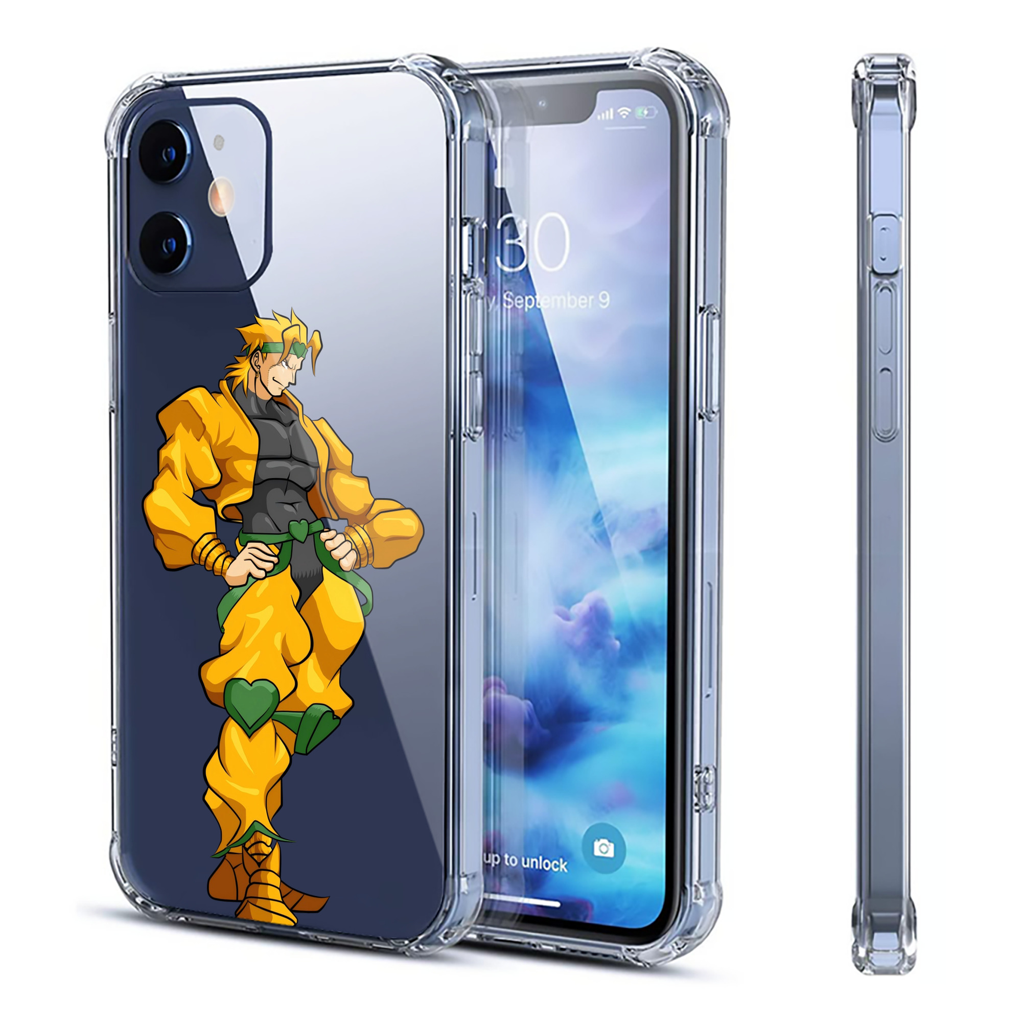 （画像用） ジョジョの奇妙な冒険 ディオ?ブランドー JoJo's Bizarre Adventure Dio Brando 【iPhone 12シリーズ対応】透明スマホケース（クリアソフトケース）